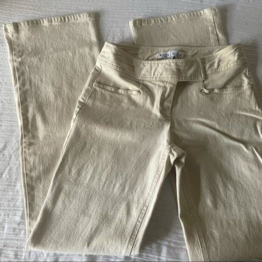 White House Black Market · 0 · Fitted Stretch Denim Pants Off-White Casual Chic